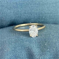 LAB diamant ring 14 kt 0,75 ct w/Si